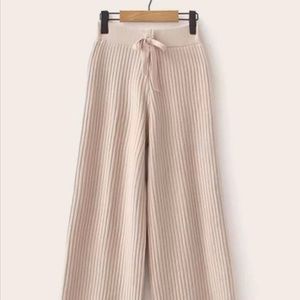 Light cream wide leg pants